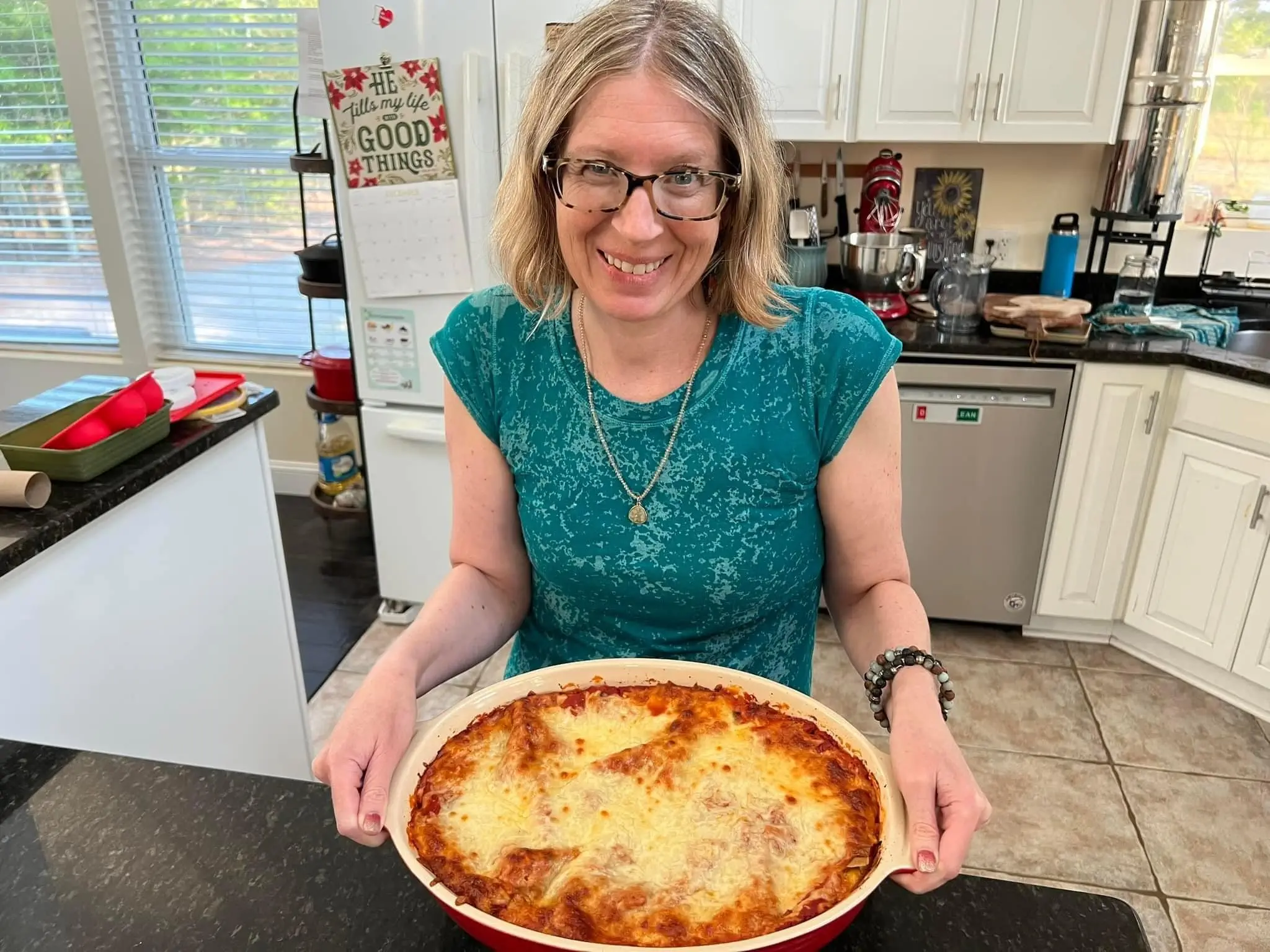 Vegetable lasagna with lentil pasta